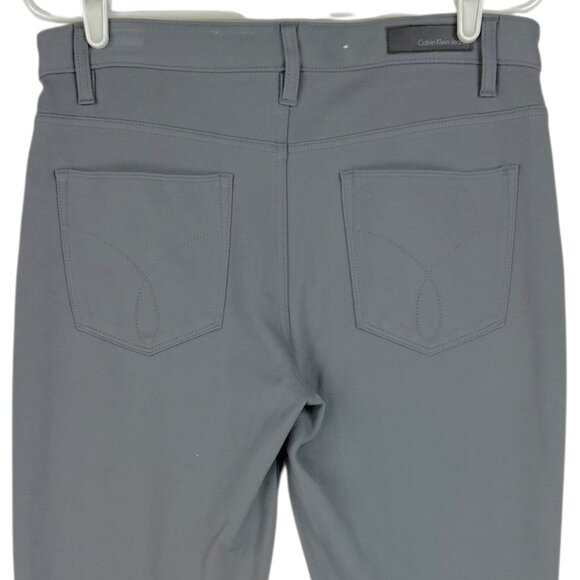 Calvin Klein Jeans Women's Stretch Mid Rise Zip Gray Skinny Jeggings Size 12 - Picture 4 of 10